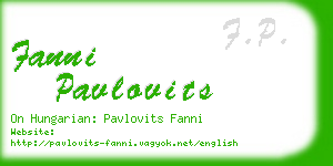 fanni pavlovits business card